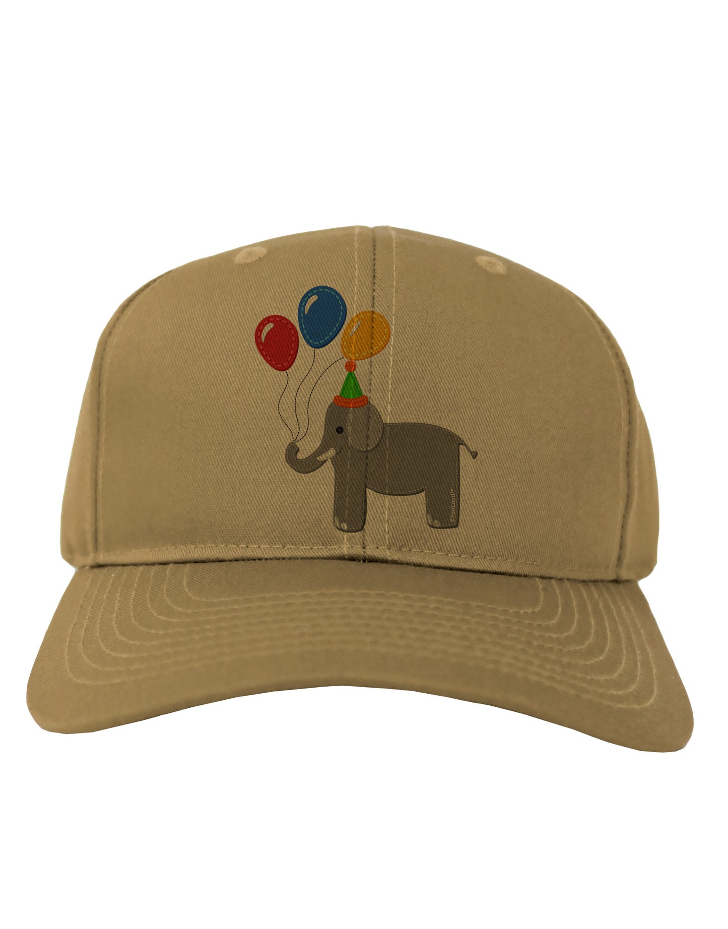 Cute Elephant with Balloons Adult Baseball Cap Hat-Baseball Cap-TooLoud-Khaki-One Size-Davson Sales