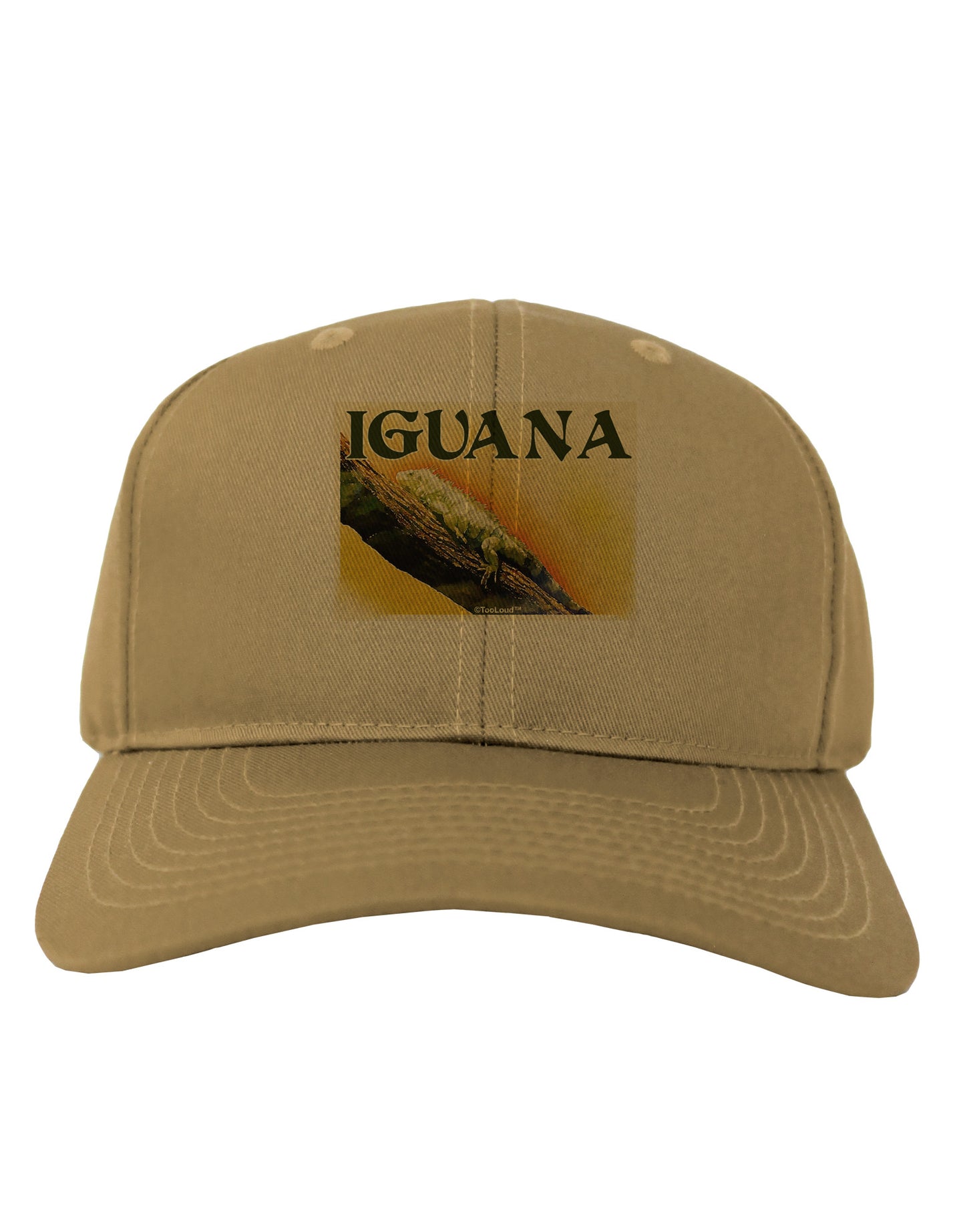 Iguana Watercolor Text Adult Baseball Cap Hat-Baseball Cap-TooLoud-Khaki-One Size-Davson Sales