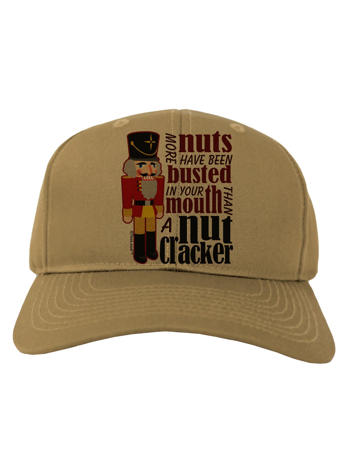 More Nuts Busted - Your Mouth Adult Baseball Cap Hat by-Baseball Cap-TooLoud-Khaki-One Size-Davson Sales