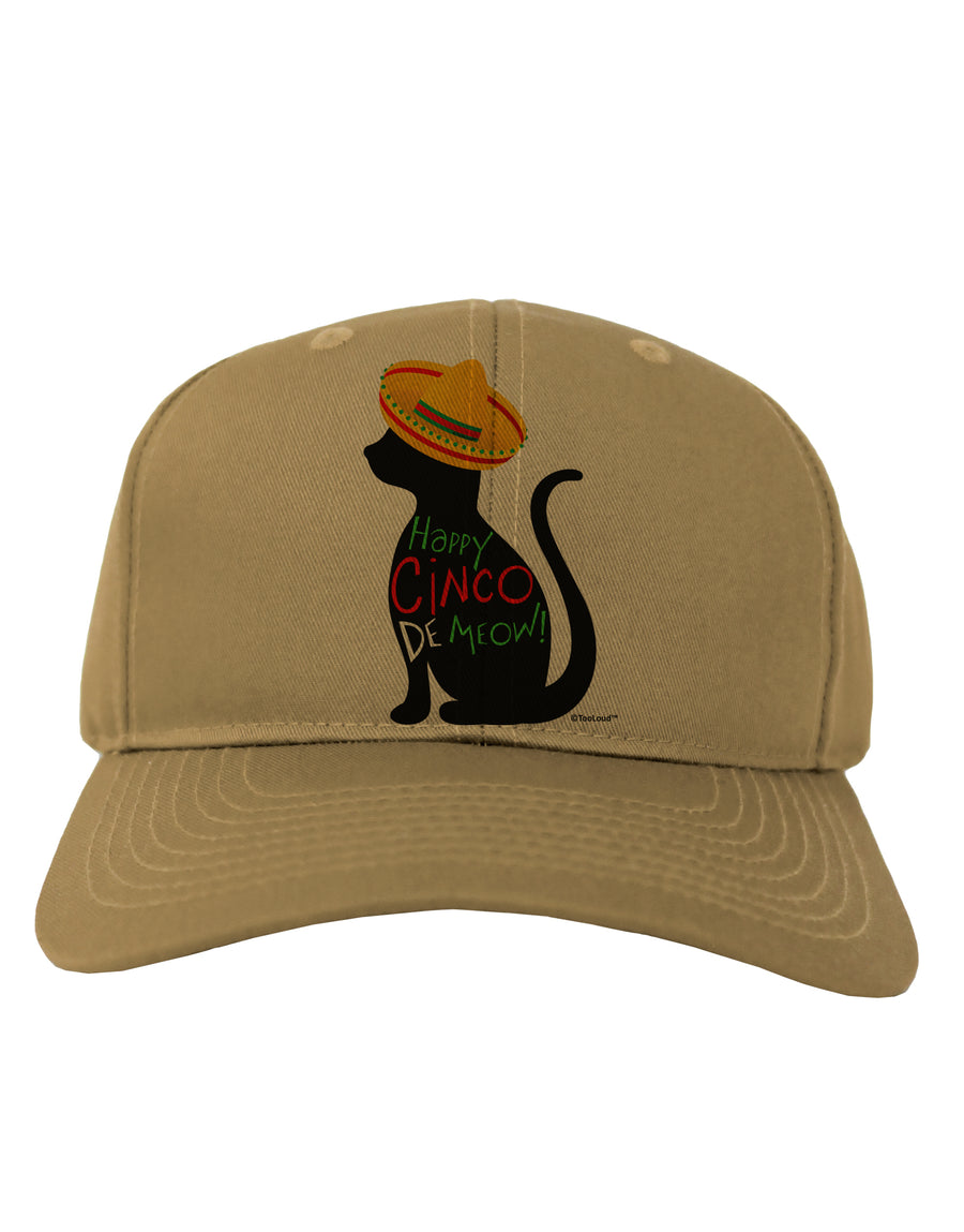 Happy Cinco de Meow - Cinco de Mayo Cat Adult Baseball Cap Hat by TooLoud-Baseball Cap-TooLoud-White-One Size-Davson Sales