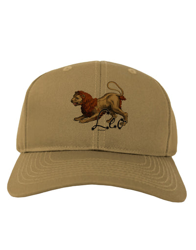 Leo Color Illustration Adult Baseball Cap Hat-Baseball Cap-TooLoud-Khaki-One Size-Davson Sales