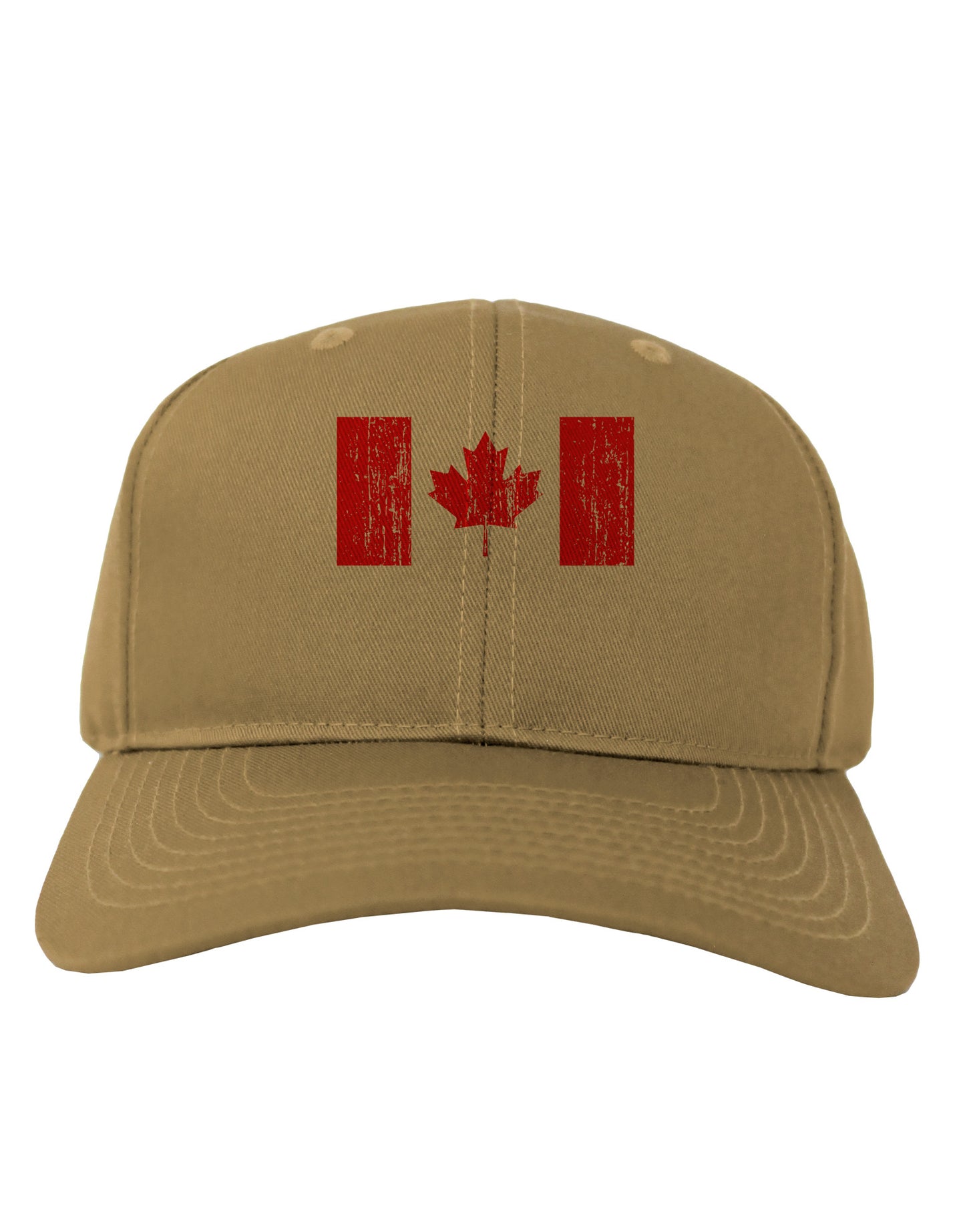 Distressed Canadian Flag Maple Leaf Adult Baseball Cap Hat-Baseball Cap-TooLoud-Khaki-One Size-Davson Sales