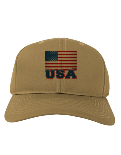 USA Flag Adult Baseball Cap Hat by TooLoud-Baseball Cap-TooLoud-Khaki-One Size-Davson Sales