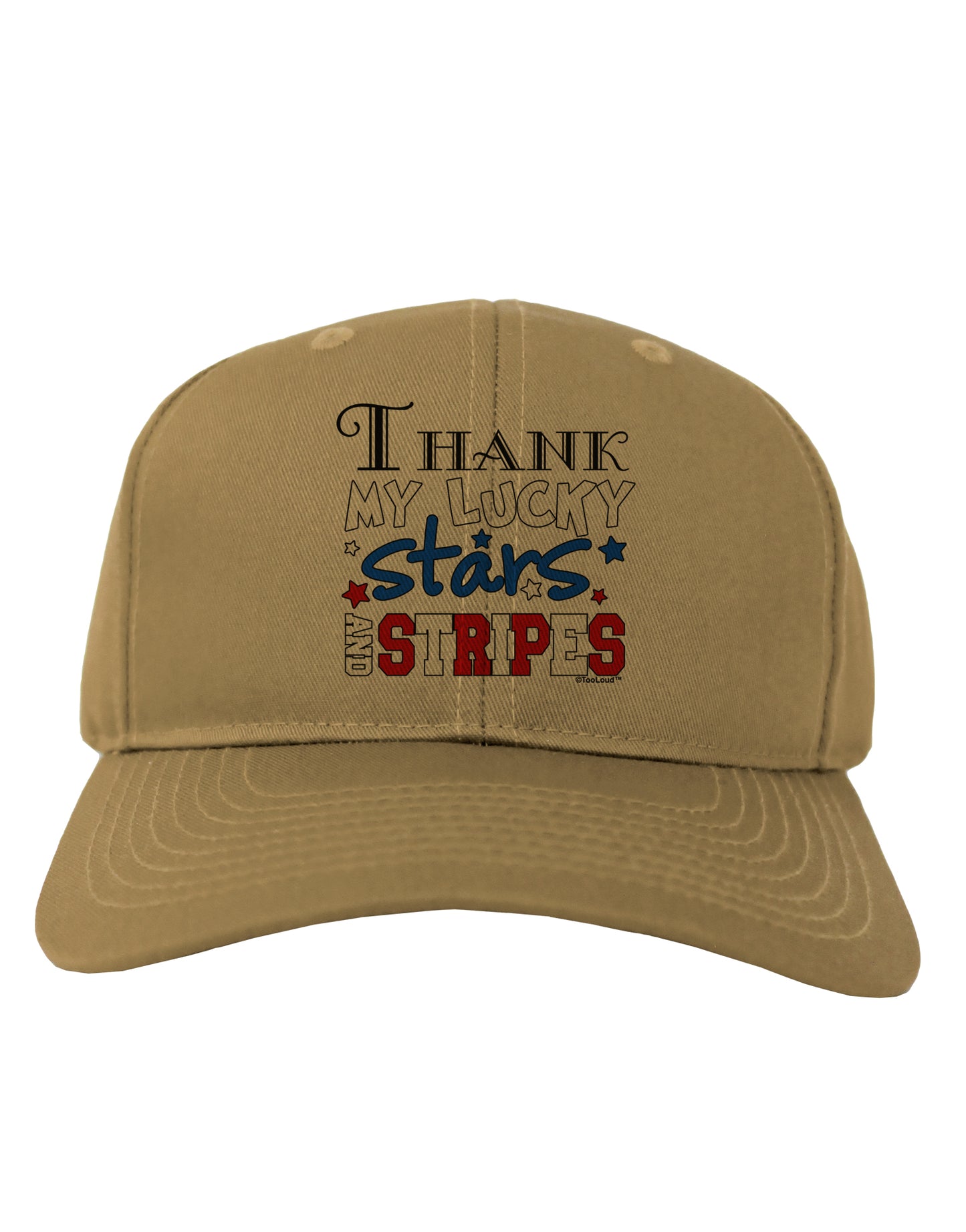 Thank My Lucky Stars and Stripes Color Adult Baseball Cap Hat by TooLoud-Baseball Cap-TooLoud-Khaki-One Size-Davson Sales
