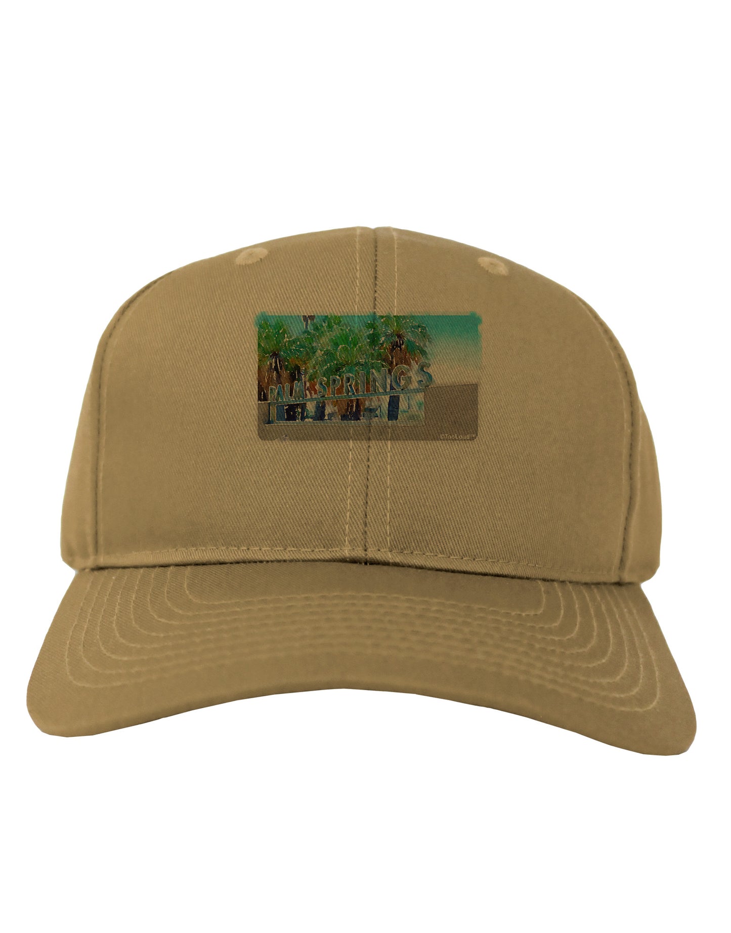 Palm Springs Watercolor Adult Baseball Cap Hat-Baseball Cap-TooLoud-Khaki-One Size-Davson Sales