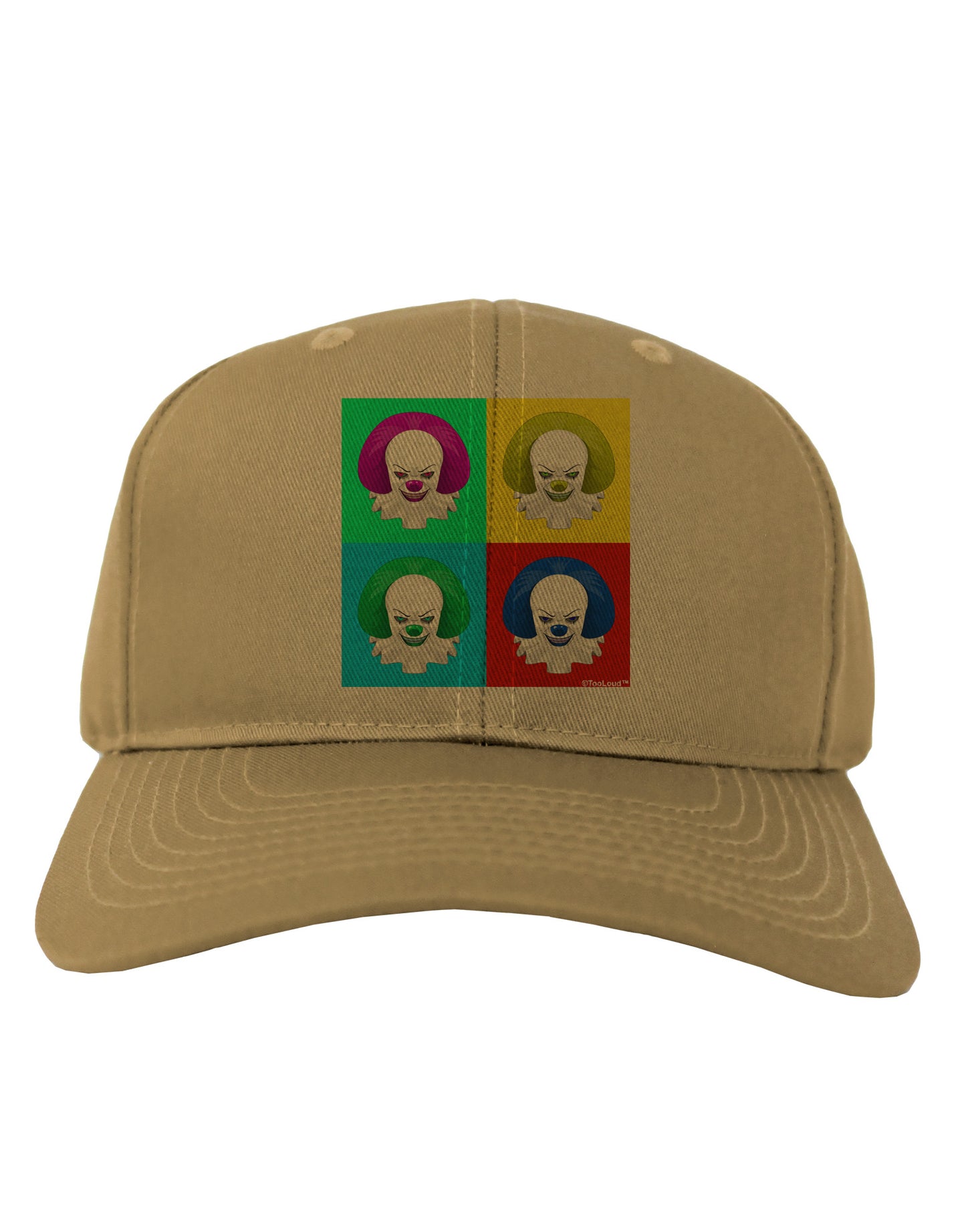 Clown Face Pop Art 2 Adult Baseball Cap Hat-Baseball Cap-TooLoud-Khaki-One Size-Davson Sales