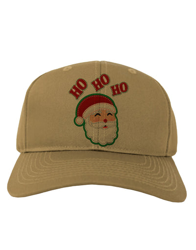 Ho Ho Ho Santa Claus Face Faux Applique Adult Baseball Cap Hat-Baseball Cap-TooLoud-Khaki-One Size-Davson Sales