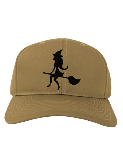 Cute Witch on Broom Silhouette Halloween Adult Baseball Cap Hat-Baseball Cap-TooLoud-Khaki-One Size-Davson Sales