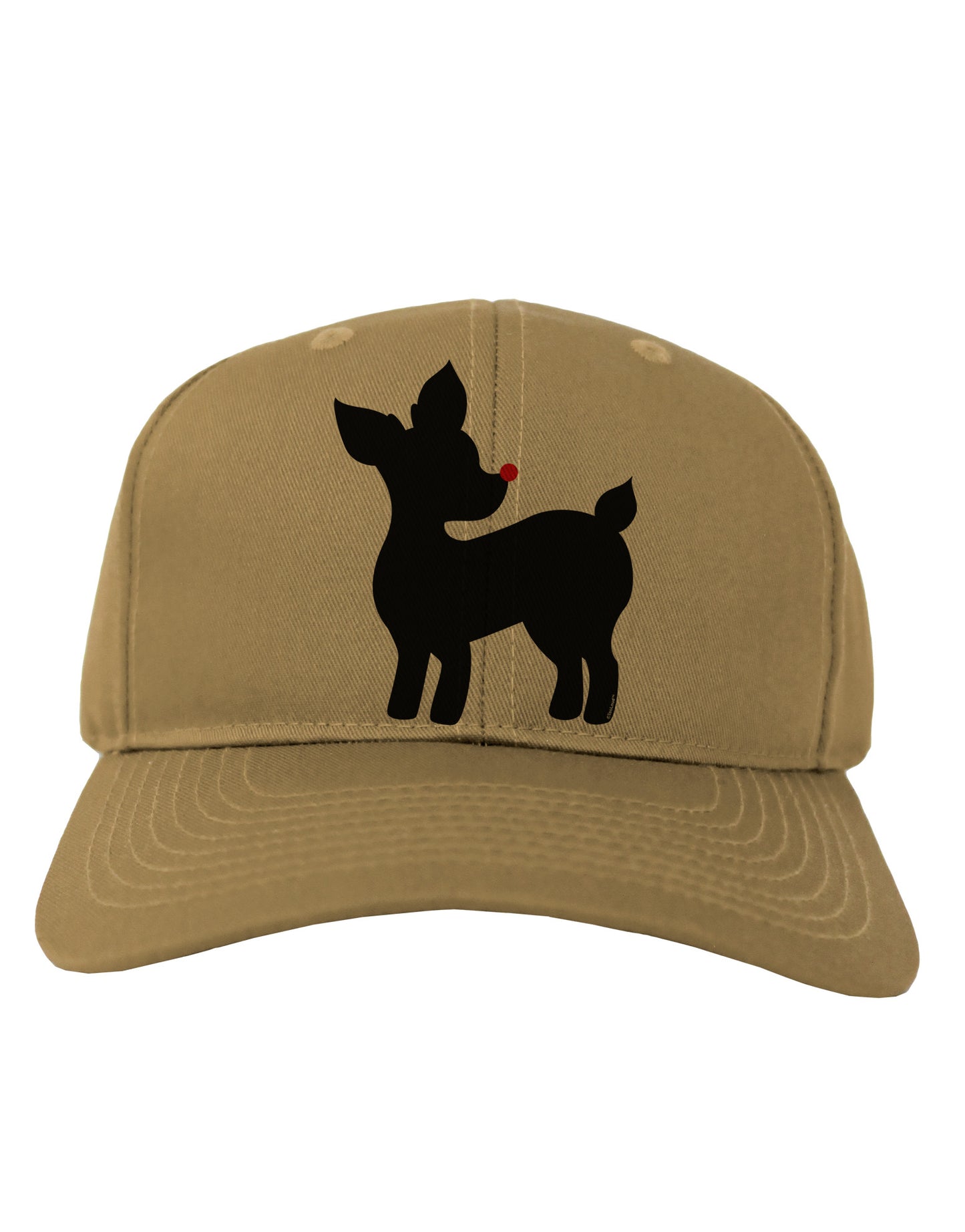 Cute Rudolph Silhouette - Christmas Adult Baseball Cap Hat by TooLoud-Baseball Cap-TooLoud-Khaki-One Size-Davson Sales