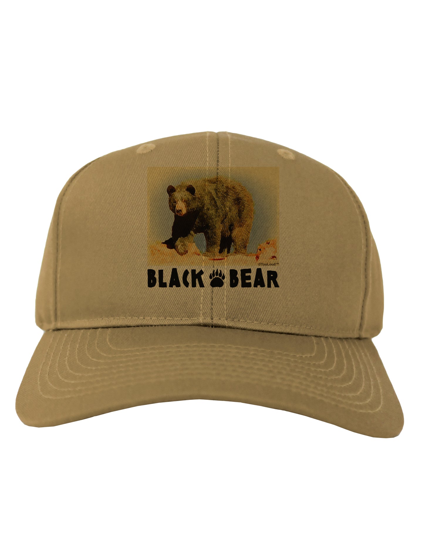 Black Bear Watercolor Adult Baseball Cap Hat-Baseball Cap-TooLoud-Khaki-One Size-Davson Sales