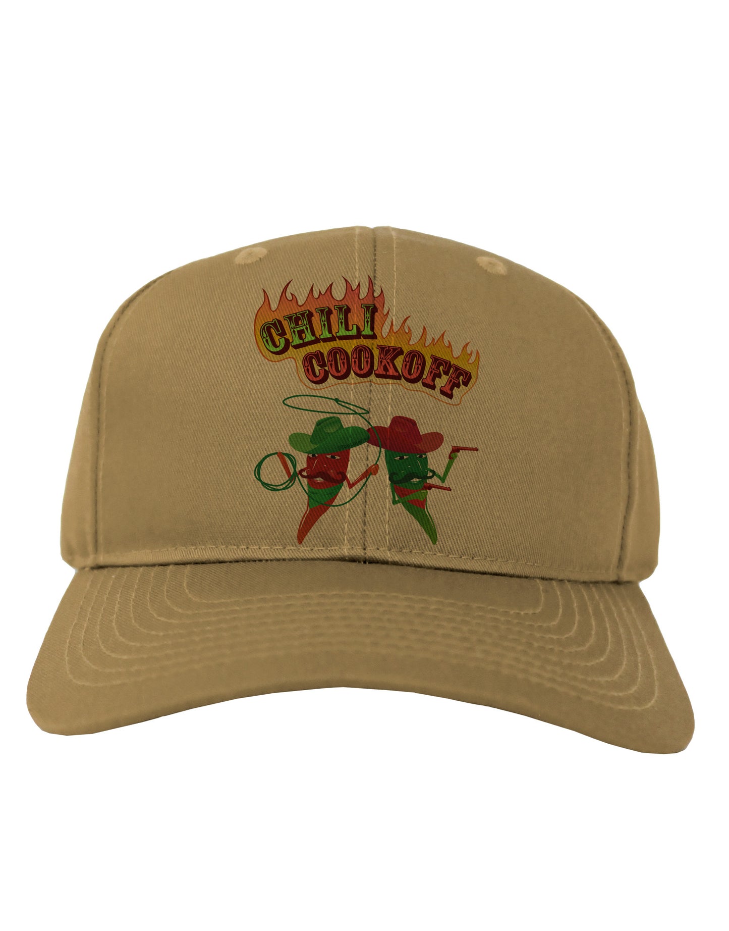 Cowboy Chili Cookoff Adult Baseball Cap Hat-Baseball Cap-TooLoud-Khaki-One Size-Davson Sales