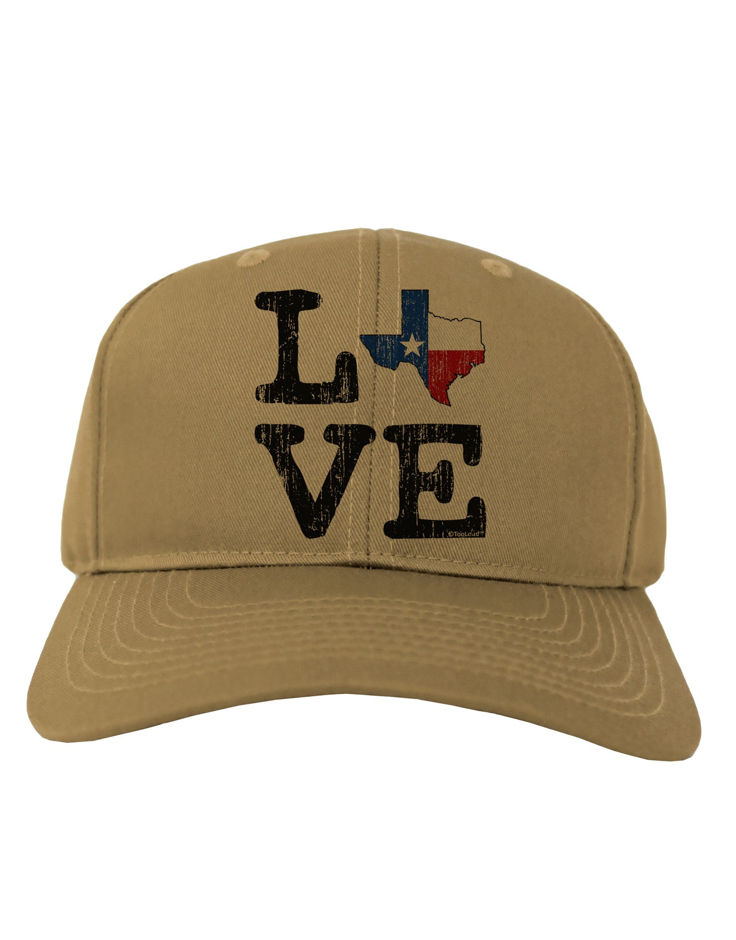 Texas Love Distressed Design Adult Baseball Cap Hat by TooLoud-Baseball Cap-TooLoud-Khaki-One Size-Davson Sales