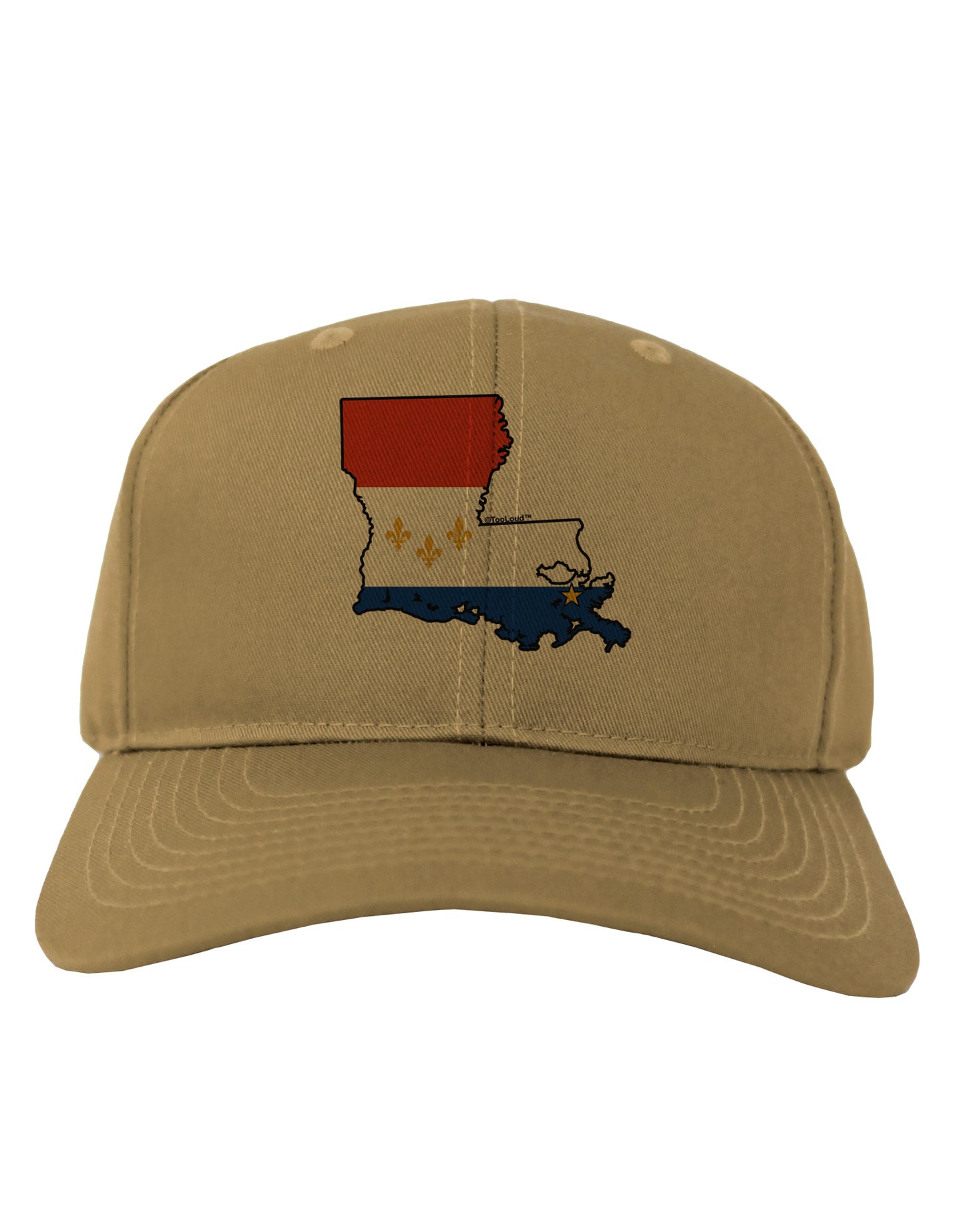 New Orleans Louisiana Flag Adult Baseball Cap Hat-Baseball Cap-TooLoud-Khaki-One Size-Davson Sales