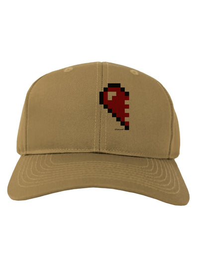 Couples Pixel Heart Design - Left Adult Baseball Cap Hat by TooLoud-Baseball Cap-TooLoud-Khaki-One Size-Davson Sales