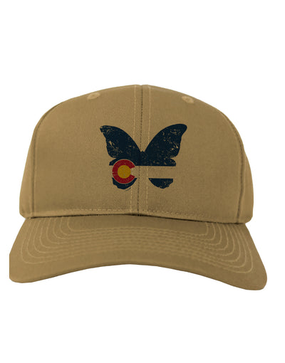 Grunge Colorado Butterfly Flag Adult Baseball Cap Hat-Baseball Cap-TooLoud-Khaki-One-Size-Fits-Most-Davson Sales