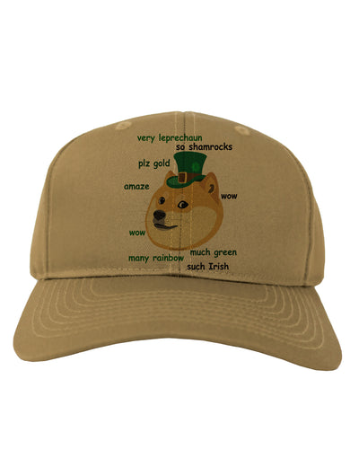 St Patricks Day Leprechaun Doge Adult Baseball Cap Hat-Baseball Cap-TooLoud-Khaki-One Size-Davson Sales