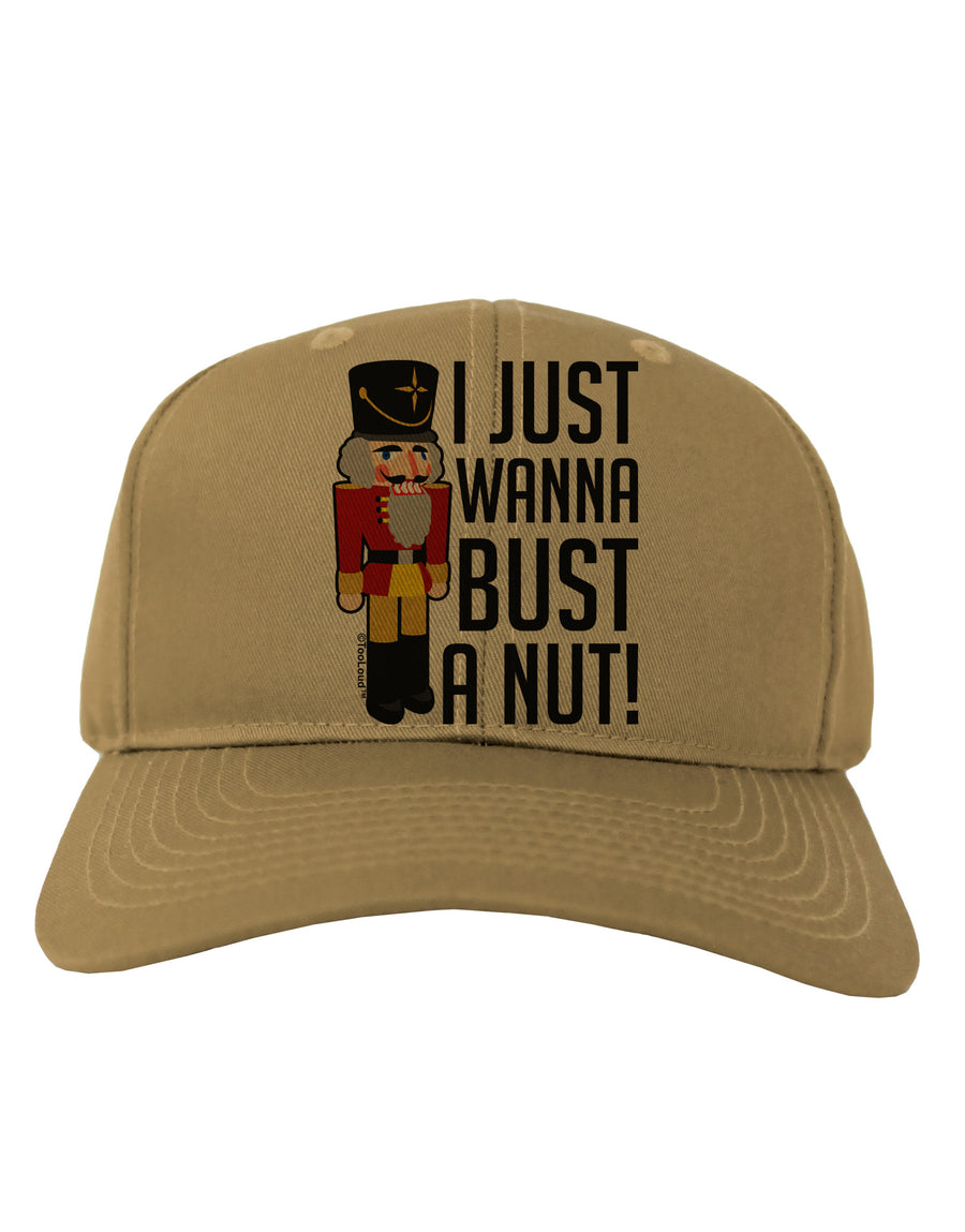 I Just Wanna Bust A Nut Nutcracker Adult Baseball Cap Hat by-Baseball Cap-TooLoud-White-One Size-Davson Sales