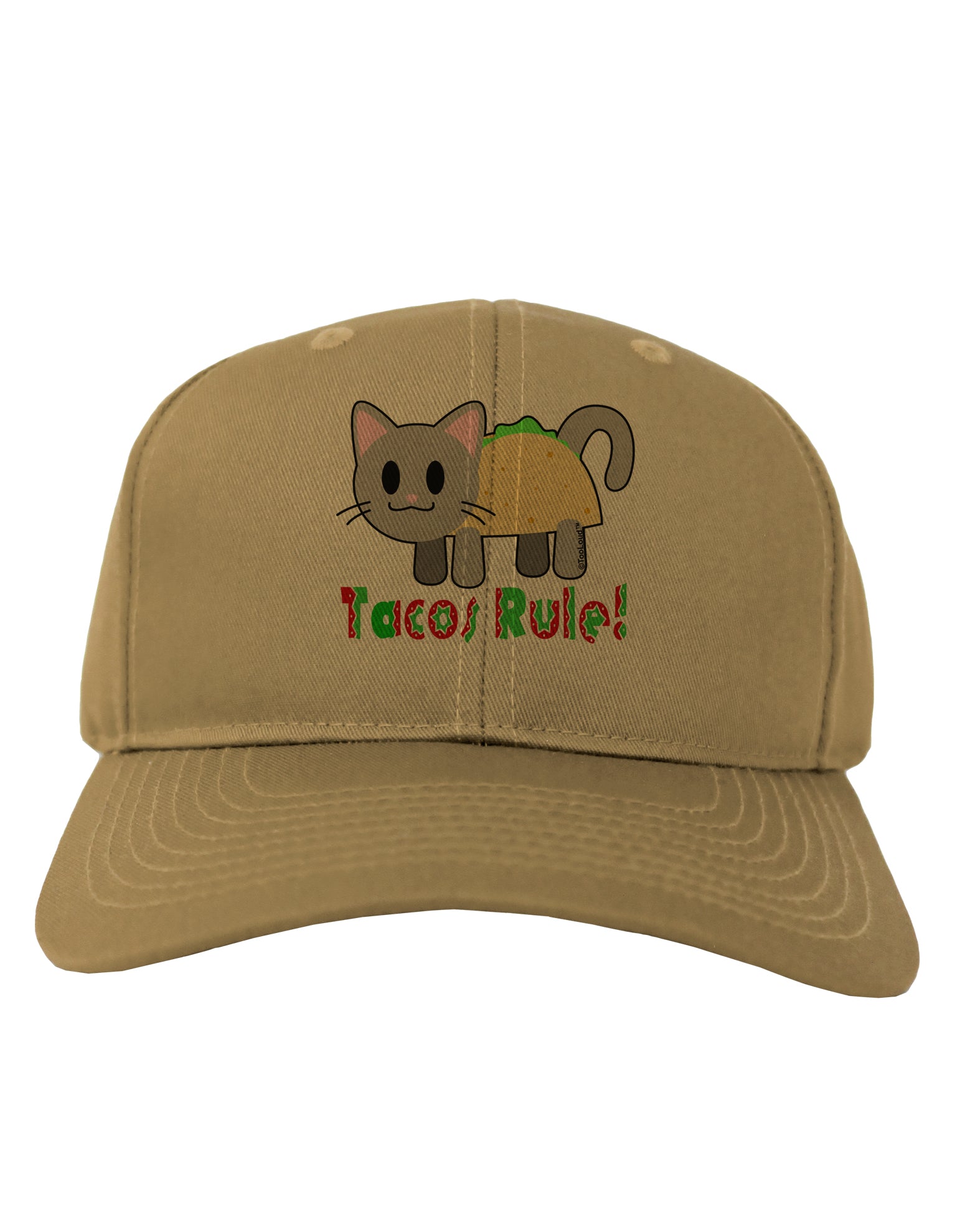Tacos Rule Taco Cat Design Adult Baseball Cap Hat by TooLoud-Baseball Cap-TooLoud-Khaki-One Size-Davson Sales