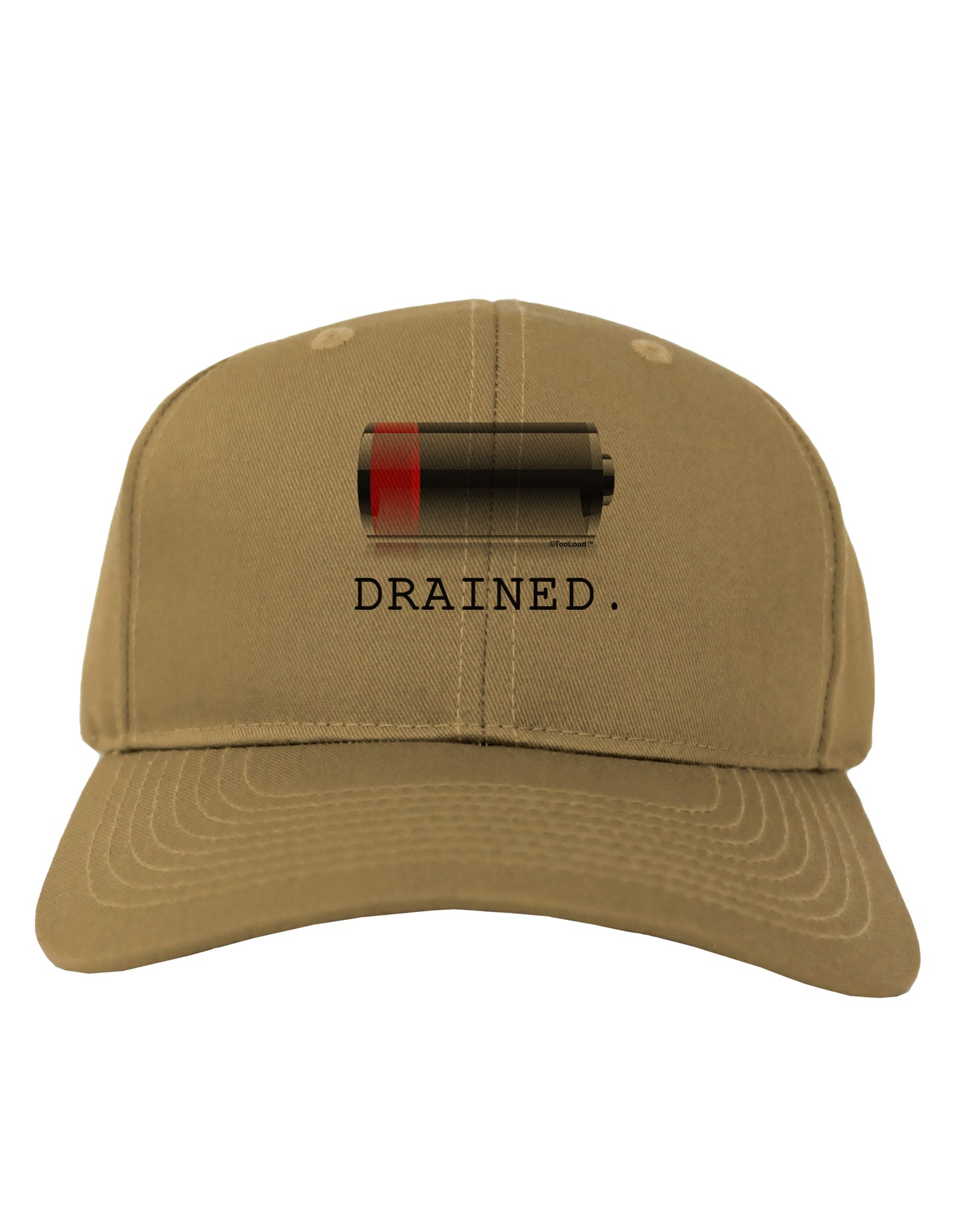 Battery Drained Adult Baseball Cap Hat-Baseball Cap-TooLoud-Khaki-One Size-Davson Sales