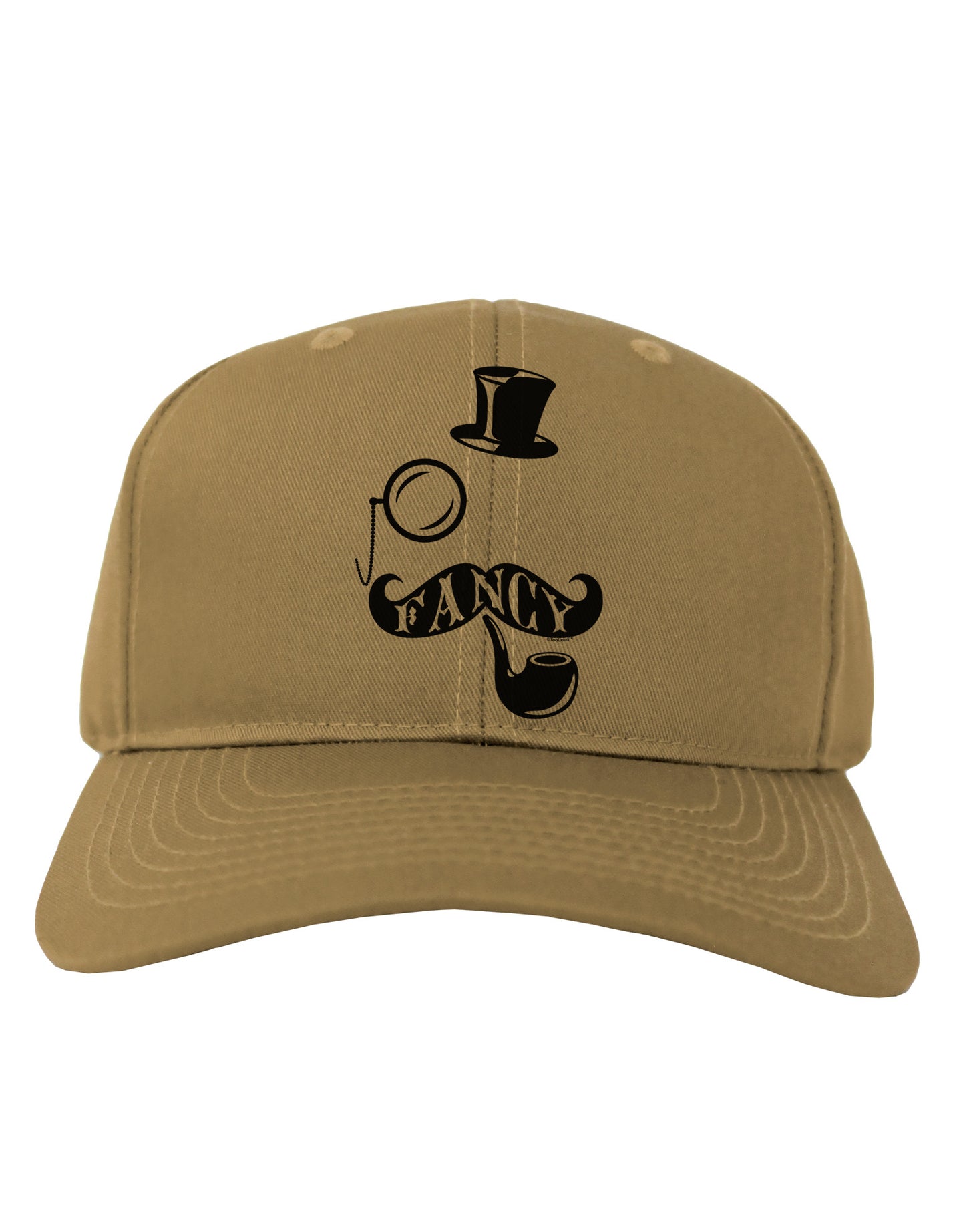 Fancy Tophat Mustache Pipe and Monocle Adult Baseball Cap Hat-Baseball Cap-TooLoud-Khaki-One Size-Davson Sales