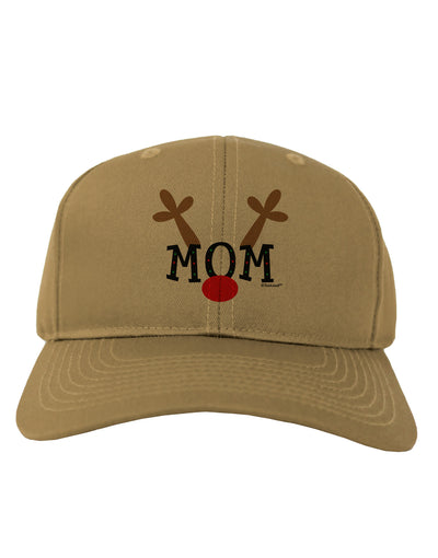 Matching Family Christmas Design - Reindeer - Mom Adult Baseball Cap Hat by TooLoud-Baseball Cap-TooLoud-Khaki-One Size-Davson Sales