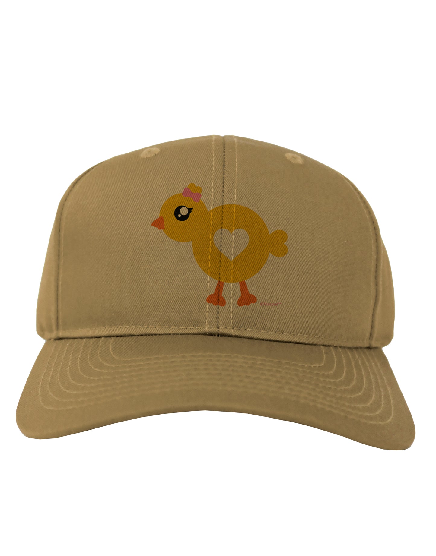 Cute Chick with Bow Adult Baseball Cap Hat by TooLoud-Baseball Cap-TooLoud-Khaki-One Size-Davson Sales