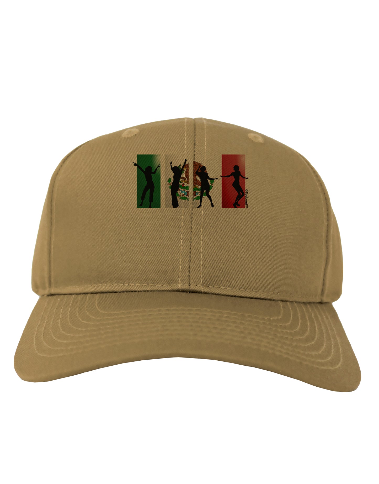 Mexican Flag - Dancing Silhouettes Adult Baseball Cap Hat by TooLoud-Baseball Cap-TooLoud-Khaki-One Size-Davson Sales