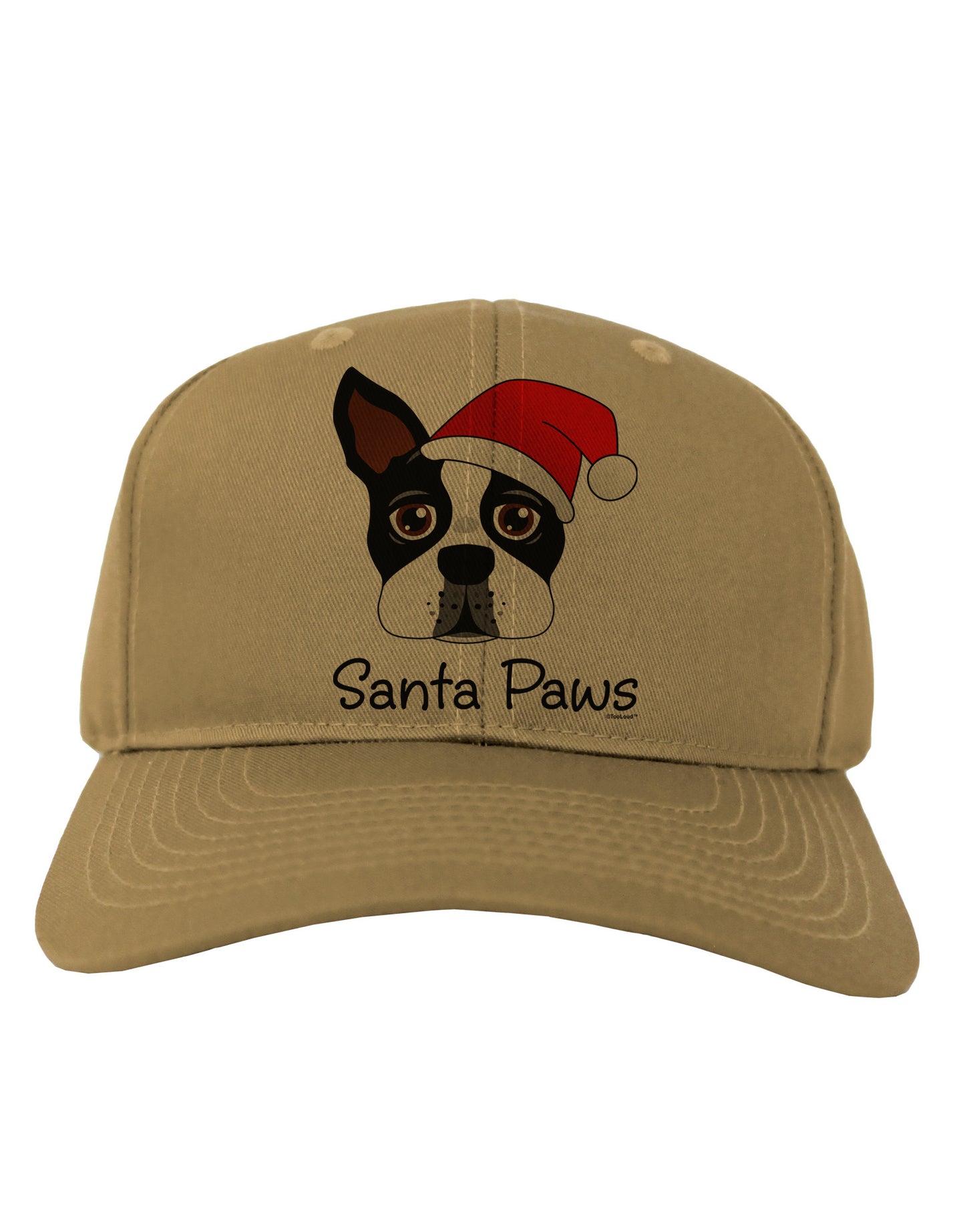 Santa Paws Christmas Dog Adult Baseball Cap Hat-Baseball Cap-TooLoud-Khaki-One Size-Davson Sales