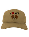 I Heart My - Cute Bulldog - Red Adult Baseball Cap Hat by TooLoud-Baseball Cap-TooLoud-Khaki-One Size-Davson Sales