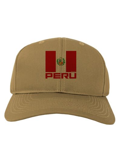 Peru Flag Adult Baseball Cap Hat-Baseball Cap-TooLoud-Khaki-One Size-Davson Sales