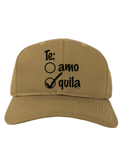 Tequila Checkmark Design Adult Baseball Cap Hat by TooLoud-Baseball Cap-TooLoud-Khaki-One Size-Davson Sales