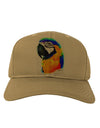 Brightly Colored Parrot Watercolor Adult Baseball Cap Hat-Baseball Cap-TooLoud-Khaki-One Size-Davson Sales