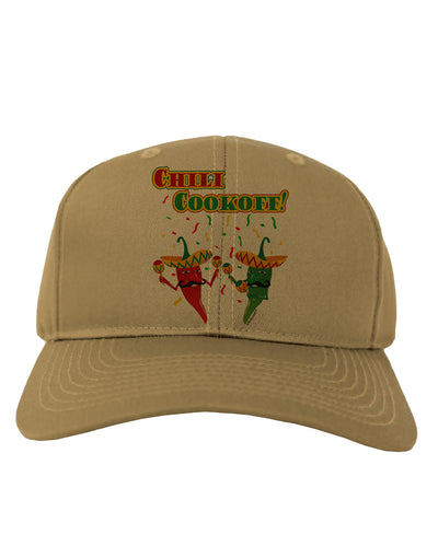 Chili Cookoff! Chile Peppers Adult Baseball Cap Hat-Baseball Cap-TooLoud-Khaki-One Size-Davson Sales