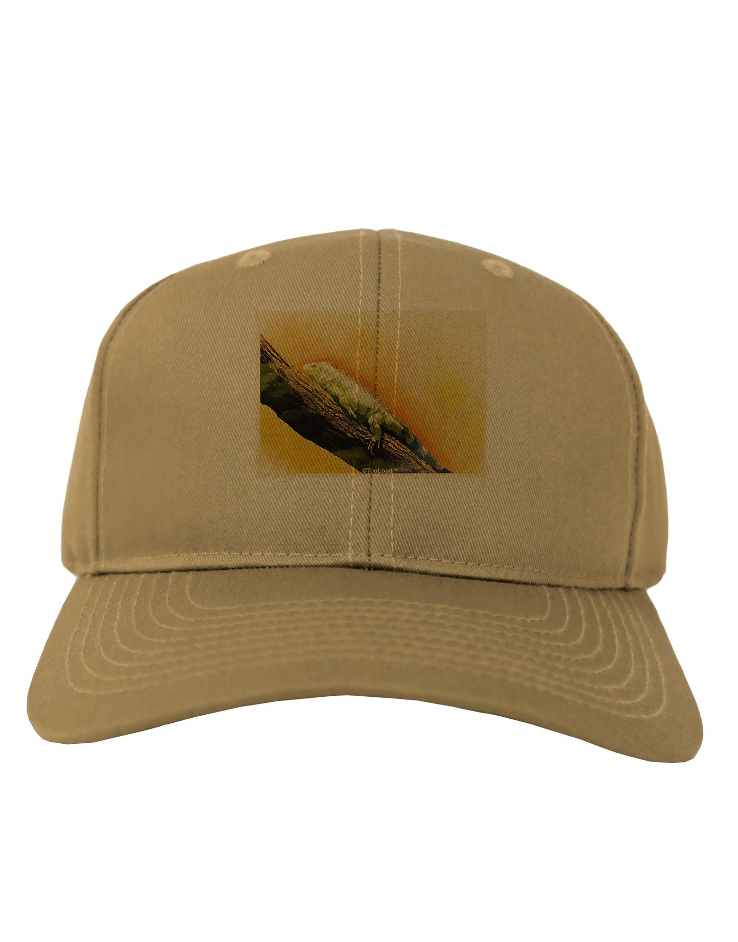 Iguana Watercolor Adult Baseball Cap Hat-Baseball Cap-TooLoud-Khaki-One Size-Davson Sales