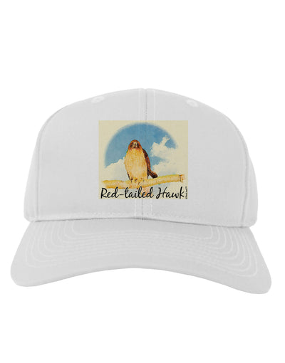 Red-tailed Hawk Text Adult Baseball Cap Hat-Baseball Cap-TooLoud-White-One Size-Davson Sales