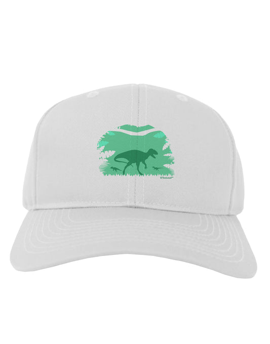 Dinosaur Silhouettes - Jungle Adult Baseball Cap Hat by TooLoud-Baseball Cap-TooLoud-White-One Size-Davson Sales