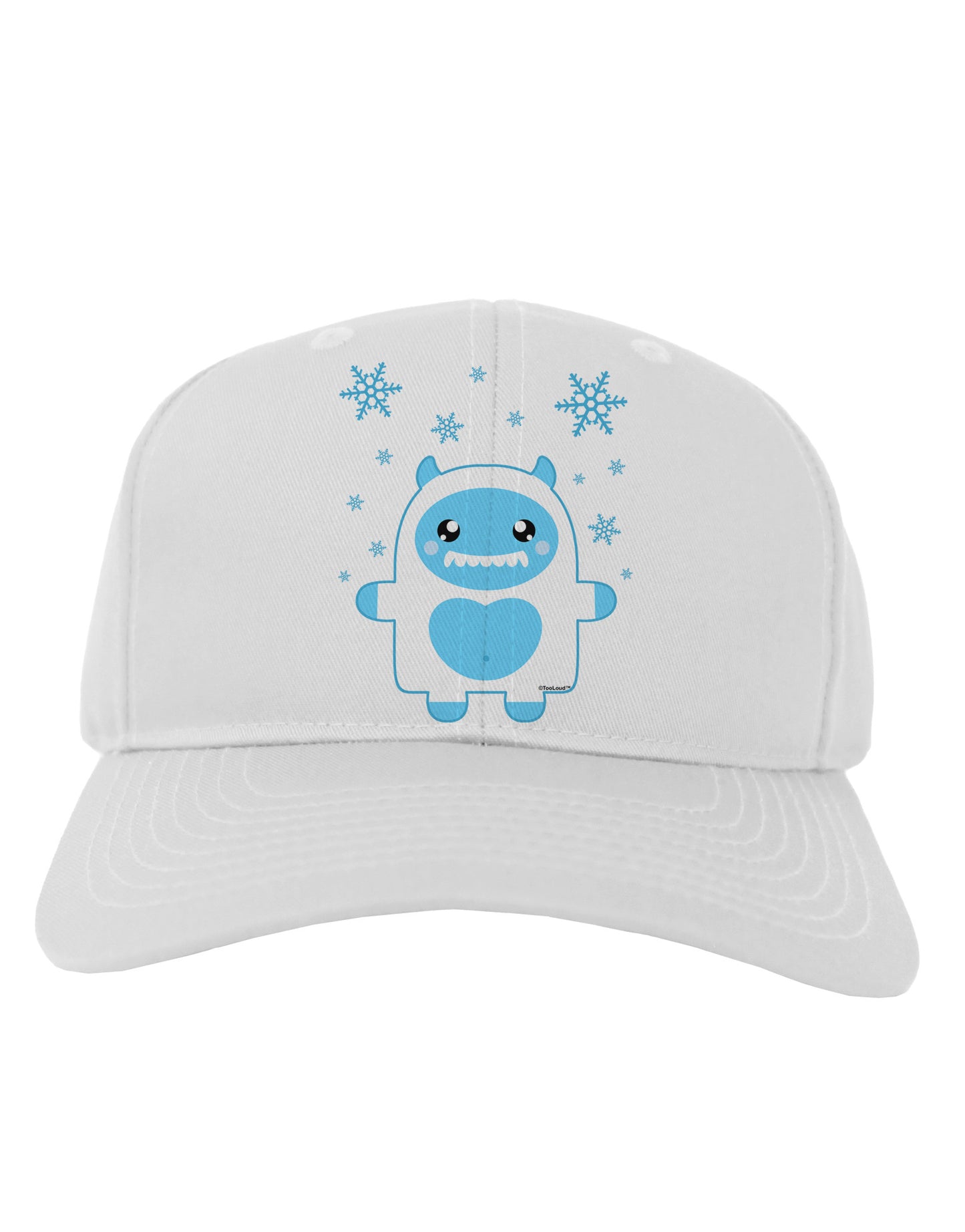 Cute Abominable Snowman Boy Yeti - Christmas Adult Baseball Cap Hat-Baseball Cap-TooLoud-White-One Size-Davson Sales