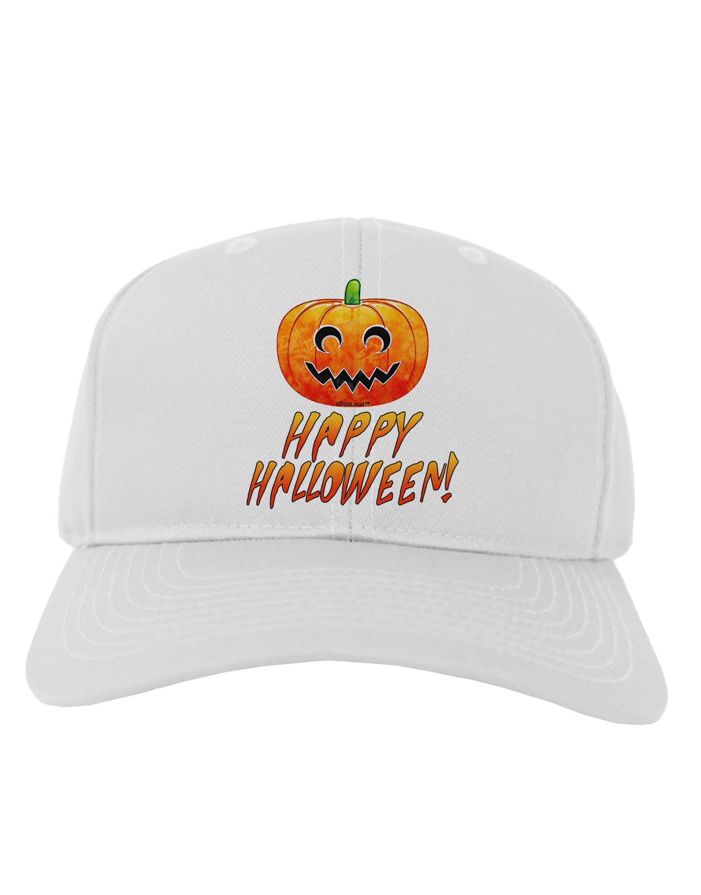 Jack-O-Lantern Watercolor Halloween Adult Baseball Cap Hat-Baseball Cap-TooLoud-White-One Size-Davson Sales