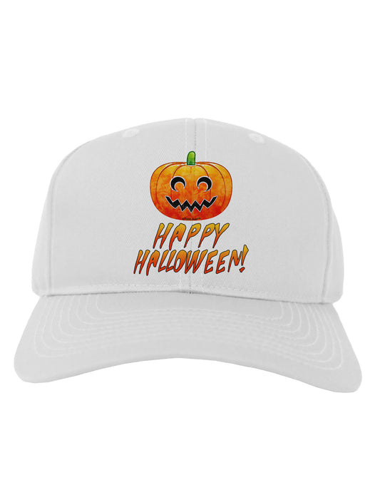 Jack-O-Lantern Watercolor Halloween Adult Baseball Cap Hat-Baseball Cap-TooLoud-White-One Size-Davson Sales