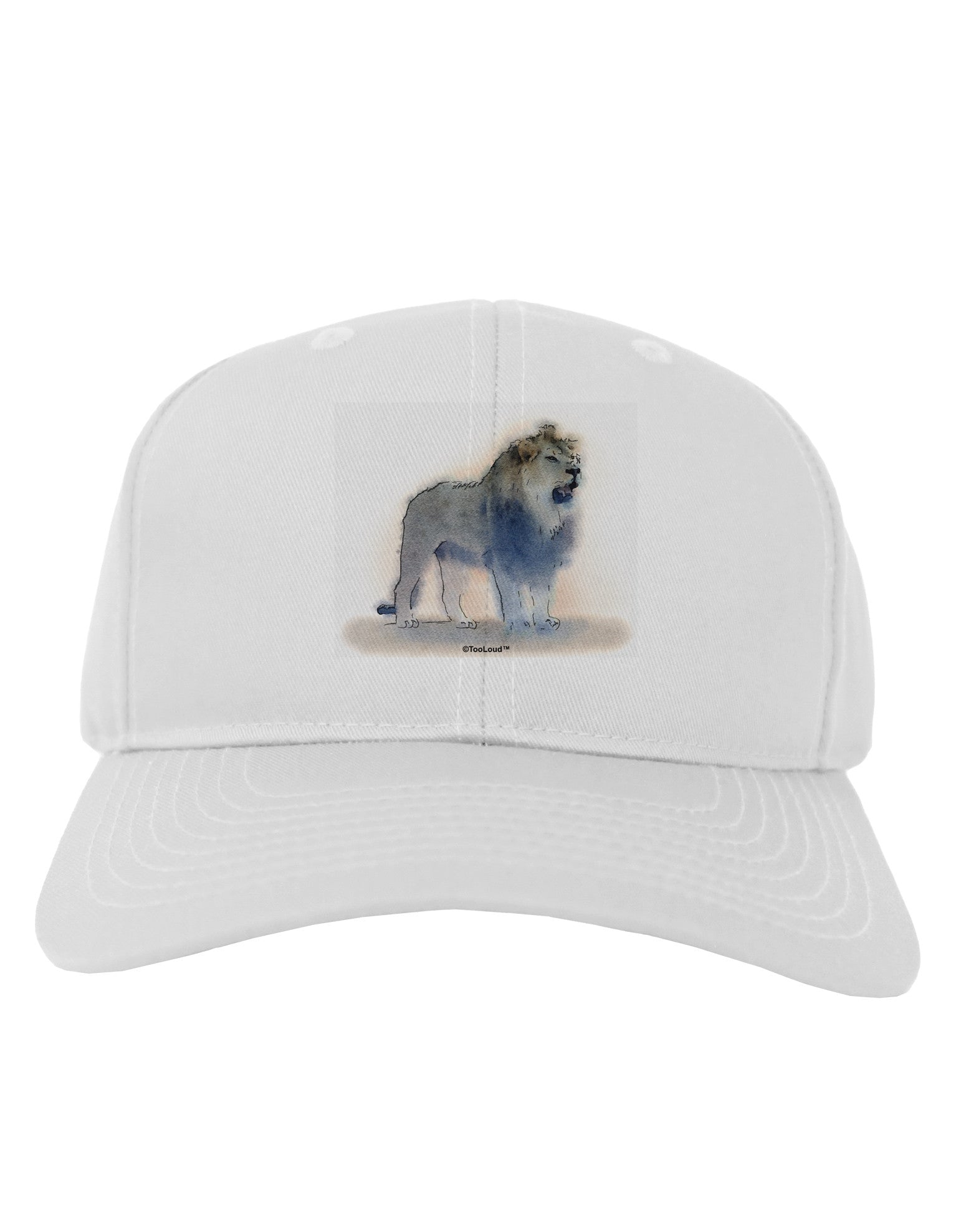 Lion Watercolor B Adult Baseball Cap Hat-Baseball Cap-TooLoud-White-One Size-Davson Sales