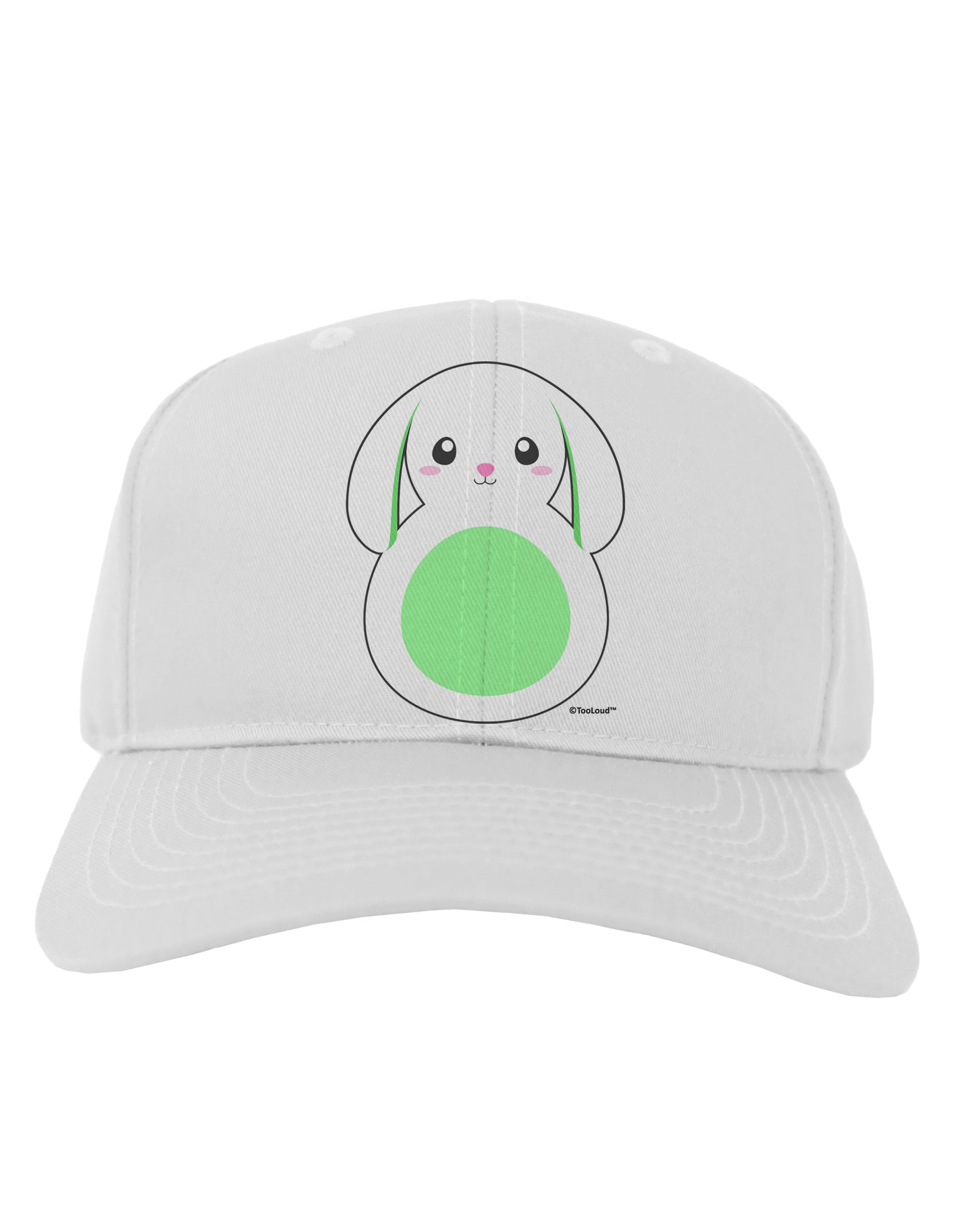 Cute Bunny with Floppy Ears - Green Adult Baseball Cap Hat by TooLoud-Baseball Cap-TooLoud-White-One Size-Davson Sales