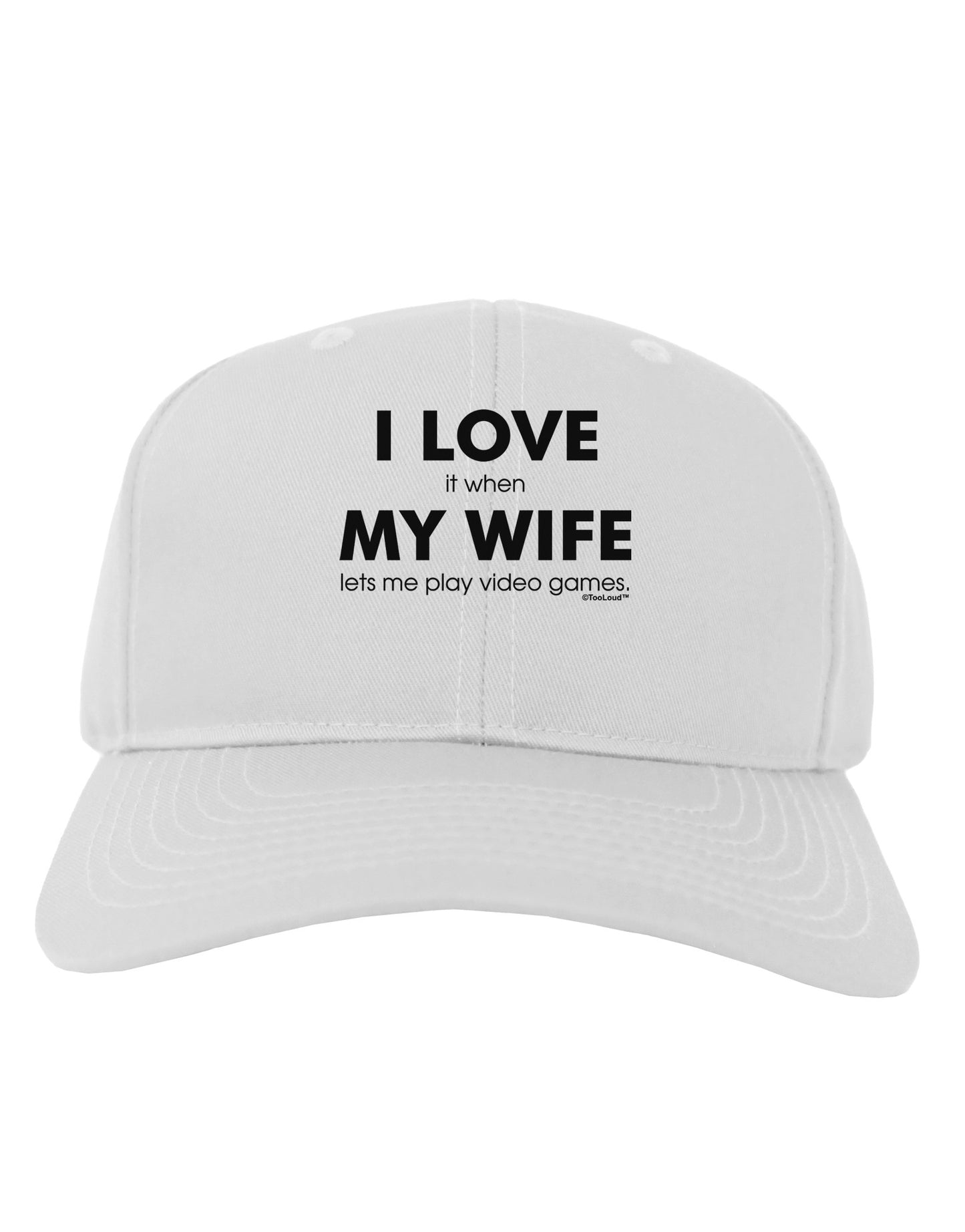 I Love My Wife Videogames Adult Baseball Cap Hat-Baseball Cap-TooLoud-White-One Size-Davson Sales