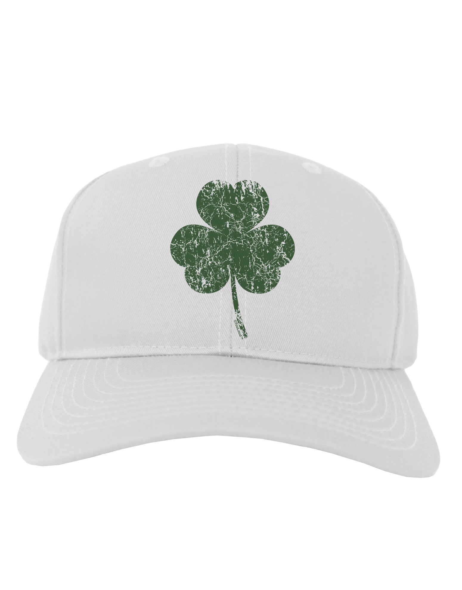 Distressed Traditional Irish Shamrock Adult Baseball Cap Hat-Baseball Cap-TooLoud-White-One Size-Davson Sales