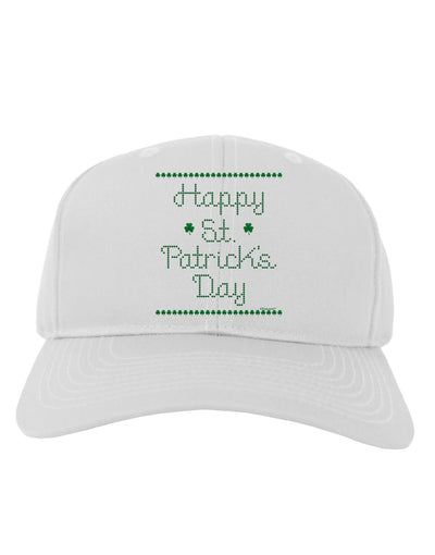 Happy St Patricks Day Clovers Adult Baseball Cap Hat-Baseball Cap-TooLoud-White-One Size-Davson Sales