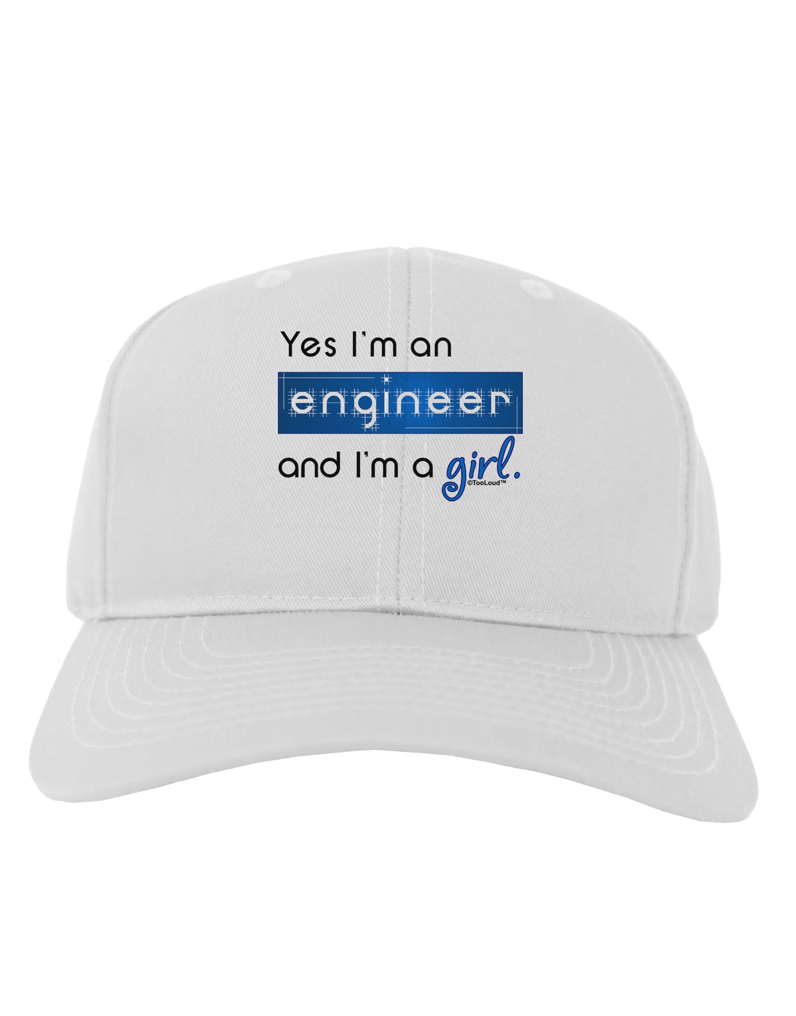 TooLoud Yes I am a Engineer Girl Adult Baseball Cap Hat-Baseball Cap-TooLoud-White-One Size-Davson Sales