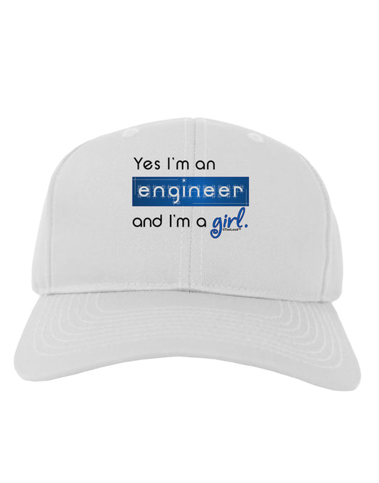 TooLoud Yes I am a Engineer Girl Adult Baseball Cap Hat-Baseball Cap-TooLoud-White-One Size-Davson Sales