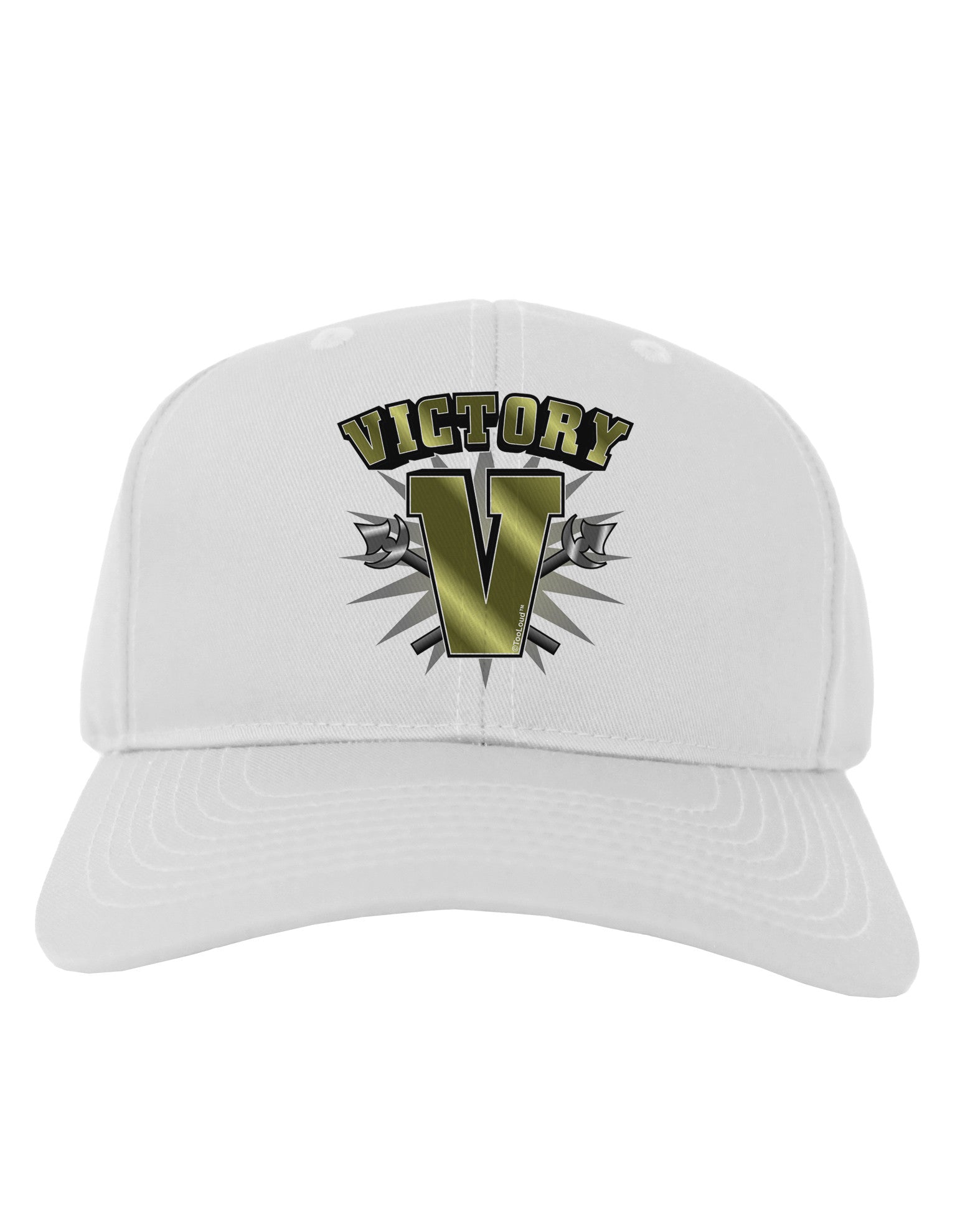 Victory V Adult Baseball Cap Hat-Baseball Cap-TooLoud-White-One Size-Davson Sales