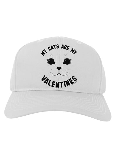 My Cats are my Valentines Adult Baseball Cap Hat by-Baseball Cap-TooLoud-White-One Size-Davson Sales