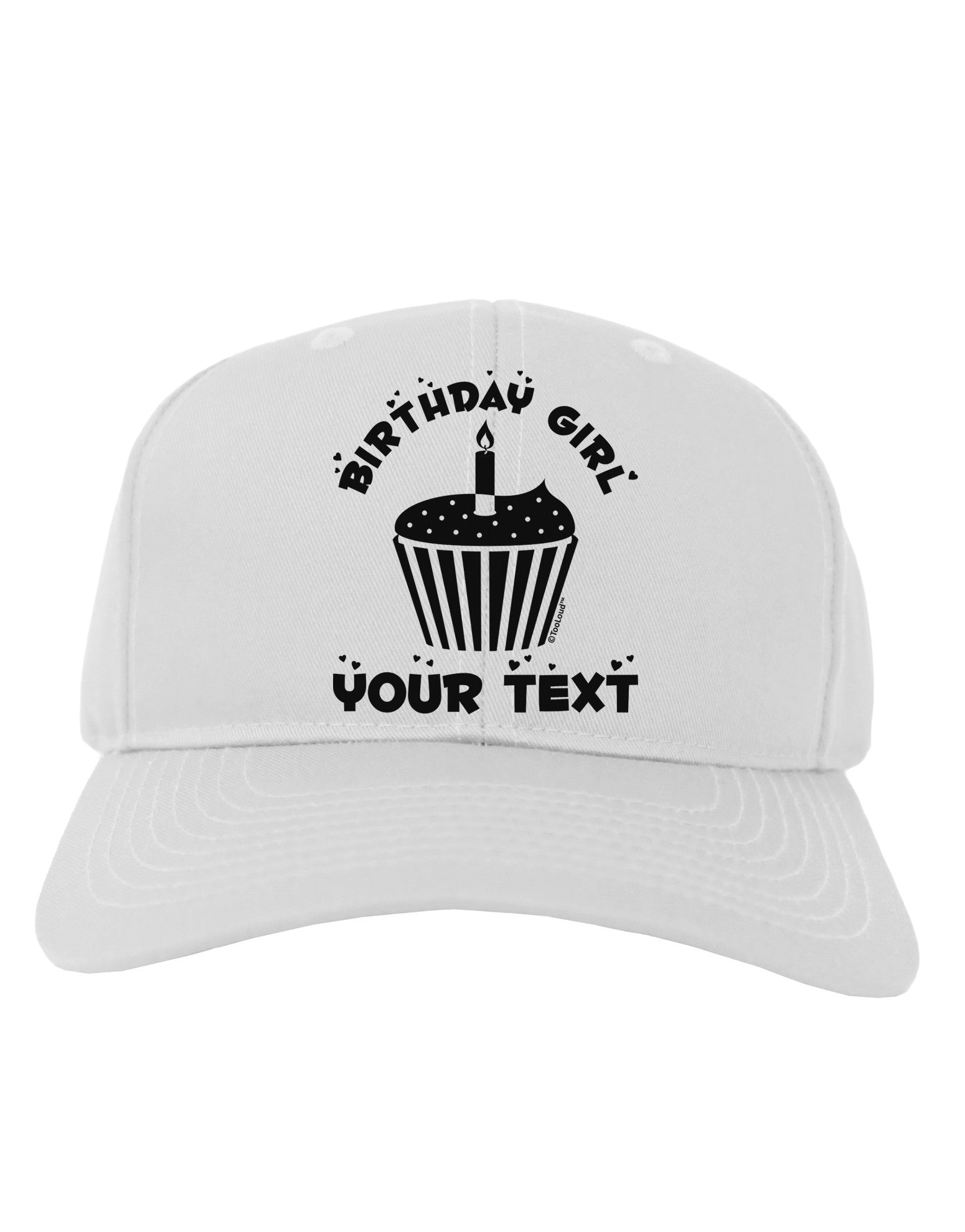 Personalized Birthday Girl Cupcake -Customizable- Name Adult Baseball Cap Hat-Baseball Cap-TooLoud-White-One Size-Davson Sales