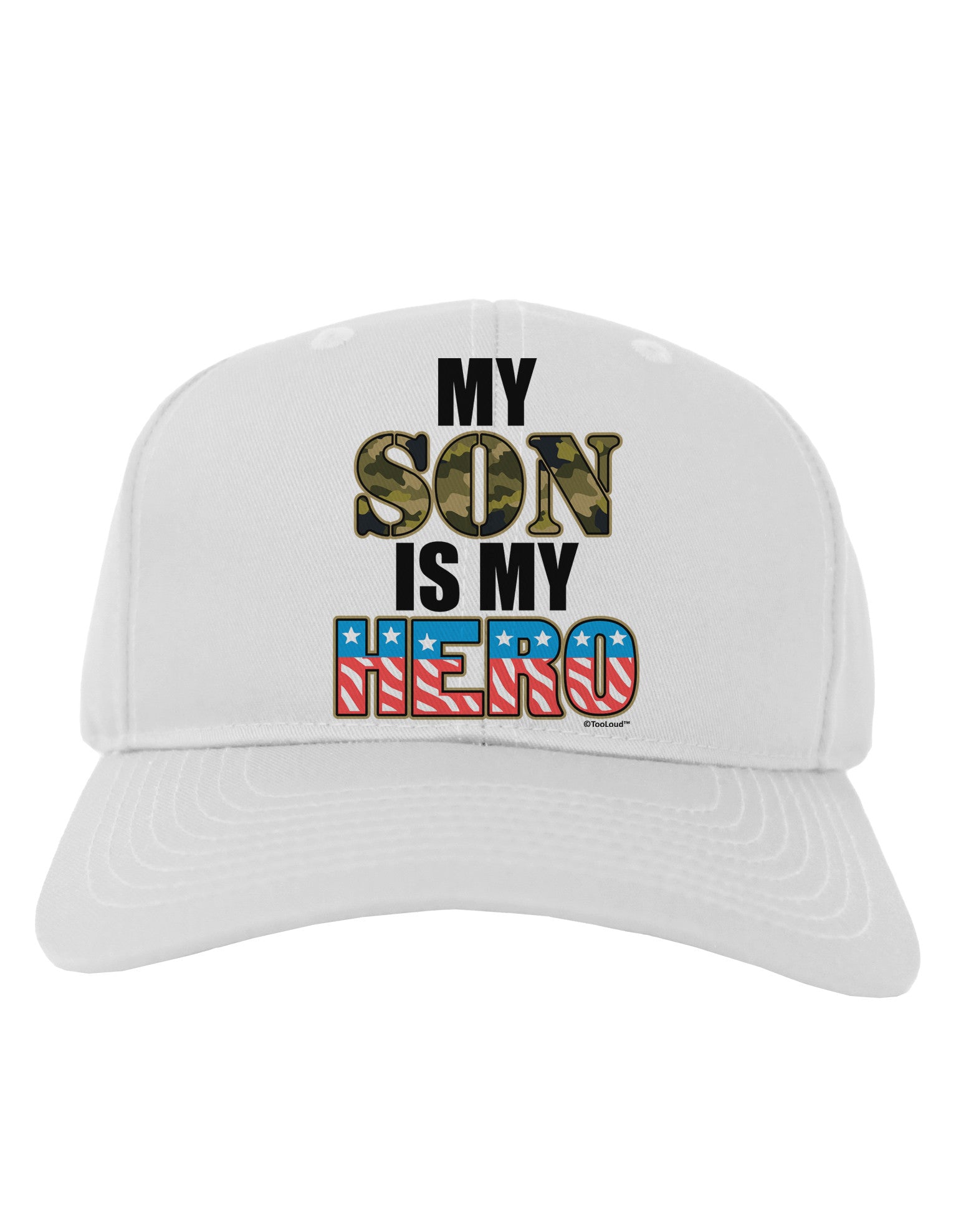 My Son is My Hero - Armed Forces Adult Baseball Cap Hat by TooLoud-Baseball Cap-TooLoud-White-One Size-Davson Sales